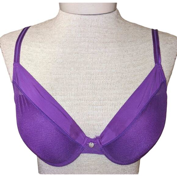 Natori Risque Lowcut Lift Underwire Purple Bra Size 36D - Picture 1 of 5